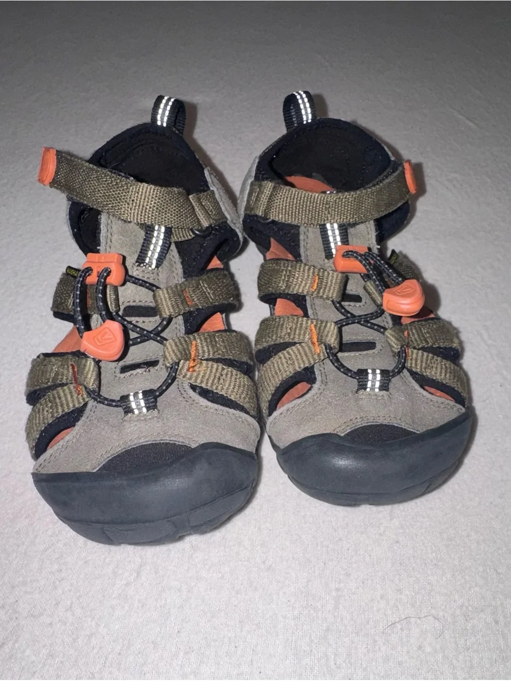 KEEN Seacamp II CNX children's outdoor sandals in dark olive size 2